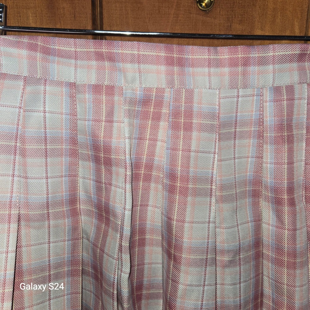 Pink Plaid Pleated Mini Skirt Womens Size Small NWT High Waist Preppy Check